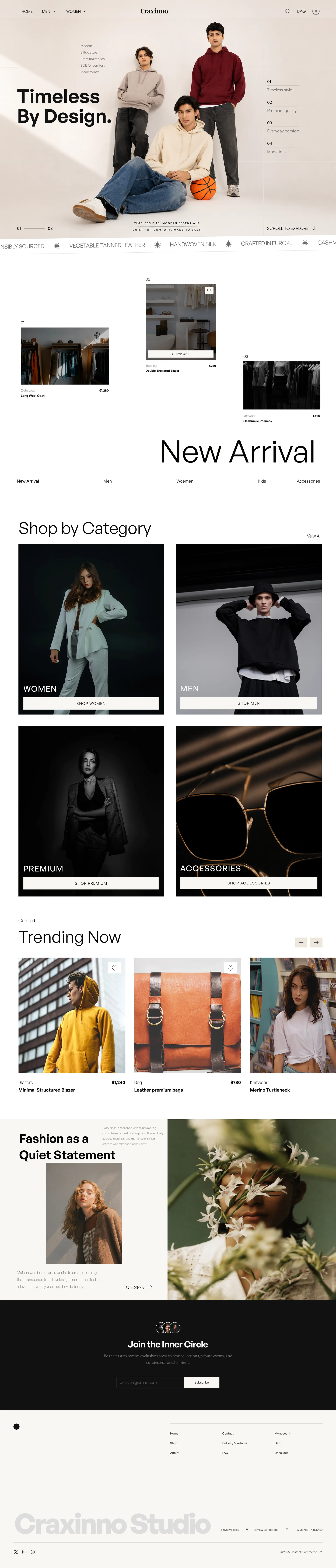 Craxinno — Fashion E-Commerce Website Design — 02